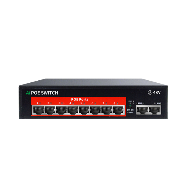 8*100M POE Port+2*100M Uplinked, AI Watchdog Protection, Power Over Ethernet for Ip Cameras Cctv Systems POE Switch AI