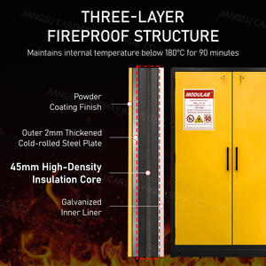 ארון אחסון כימיקלים בטיחותי מפלדה עם דירוג אש של 90 דקות של קארטמיי, עם אטמים עמידים בפני אש - Product Image 4