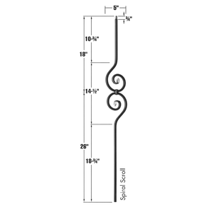 Elegante Balaustre <span class=keywords><strong>de</strong></span> Hierro Forjado en Espiral <span class=keywords><strong>de</strong></span> 1/2" x 44" en Negro Mate para Barandillas <span class=keywords><strong>de</strong></span> Escaleras Victorianas - Product Image 2