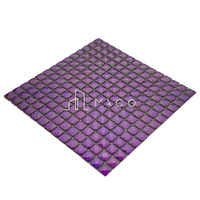 Mosaïque italienne classique pour crédence, diamant, 13 facettes, miroir en cristal de verre, mosaïque violette