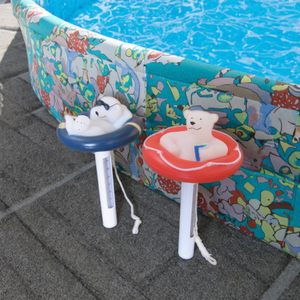 Termómetro flotante de piscina de oso rojo y azul de jade, termómetro flotante de agua - Product Image 4
