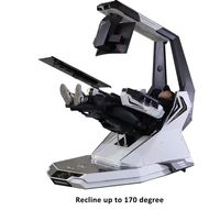 Poste de travail inclinable à gravité zéro J20 Trex, cockpit de jeu, cockpit informatique, haut-parleurs, support à dossier haut, fonctionnement automatique complet.