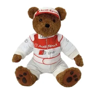 Ours en peluche, uniforme de pilote de course, LOGO personnalisé, peluche d'animal en peluche, peluche