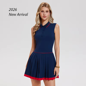 Vestido <span class=keywords><strong>de</strong></span> Tenis Tipo Polo para Mujer, Sin Mangas, Plisado, Falda Deportiva, Anti-Transparente, Corte en A, Fluido, para Deportes y Uso Casual - Product Image 5