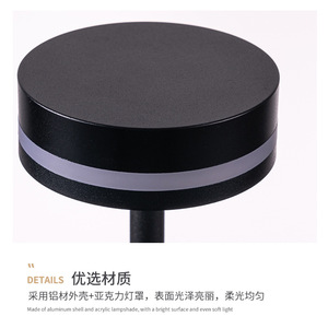 Lampe de chevet moderne nordique transfrontalière rechargeable à commande tactile en fer forgé, sensation haut de gamme de luxe pour chambres à coucher - Product Image 4