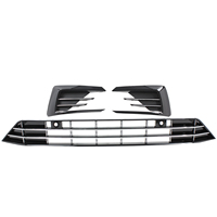 Set Grille Bumper Depan Bawah VW Passa 2016-2019 Sport, Bezel Lampu Kabut, Lubang Sensor, Trim Krom Plastik