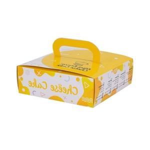 Cute Design Baked Goods Takeaway Small Cake Boxes Cardboard Portable Cake Packaging Boxes