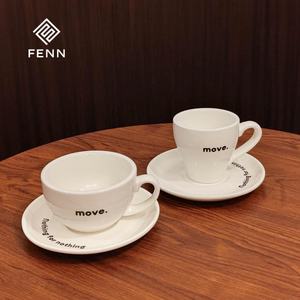 FENN Logo personnalisé tasse à thé en céramique et soucoupe ensemble porcelaine Macchiato Cappuccino Expresso café Latte tasse soucoupe Service café - Product Image 4
