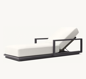 BELIZE Nuevo diseño Playa Daybed Piscina Tumbona Muebles al aire libre Negro Metal Patio Sun Lounge Aluminio Chaise - Product Image 1