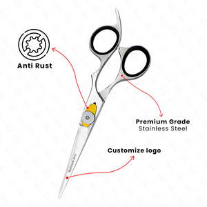 Cắt Kéo Thợ Làm Tóc Thép Không Gỉ Giá Tốt Nhất Salon Kéo 5/5.5 Biểu Tượng Tùy Chỉnh Kéo Túi Bằng Bahasa Pro - Product Image 3