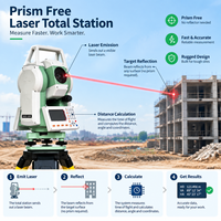 Station totale laser sans prisme pour l'ingénierie civile, la mise en plan de chantier, le repérage et l'alignement, outil de topographie
