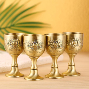 Solhui Nhỏ Độc Đáo Tái Sử Dụng Sản Phẩm Tôn Giáo Pewter Cổ Pewter Evangelist Judaica <span class=keywords><strong>Mini</strong></span> Goblet - Product Image 4