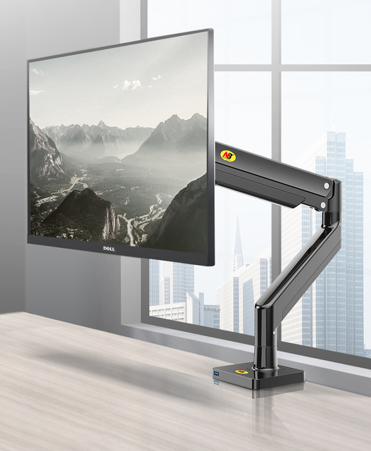 NB G42 G45 G40 Gas Spring Arm 22-40 Inch Screen Desktop Monitor Holder 360 Rotate 3-12kgs Monitor Mount Arm with USB 3.0 Port