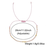Bracelet d'amitié bohème fait main en perles de verre, ajustable, dégradé de couleurs, perles en or 14 carats, empilable, bijoux d'été pour femme