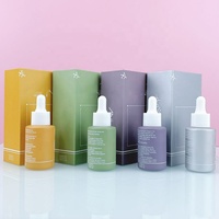 Emballage cosmétique de luxe pour soins de la peau, flacon compte-gouttes vide en verre pour sérum 30 ml, pipette pour huile essentielle, couleur personnalisée, boîte OEM/ODM
