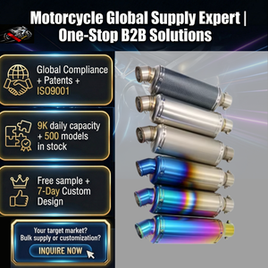 <span class=keywords><strong>Silencieux</strong></span> d'échappement universel pour moto en acier inoxydable de 51 mm en forme de poisson, design élégant, compatible avec <span class=keywords><strong>Z750</strong></span>/Xj6/450SR/MT03/CBR400R/NINJA400/S7 - Product Image 1