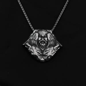 <b>Titanium</b> Steel Men's Pendant Viking Odin Mask Necklace Stainless Steel Vintage Geometric Design Everyday Wear - Product Image 1