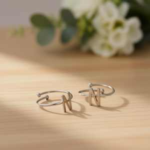 Angelina Letter N Stainless Steel <b>Ring</b> Gold Plated Unisex Fashion Jewelry Daily Gift Modern Style - Product Image 2