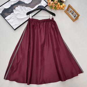 Women Drawstring Waist a Line Maxi <b>Skirt</b> Zipper Pockets <b>Elastic</b> Waist Casual Long <b>Skirt</b> - Product Image 2