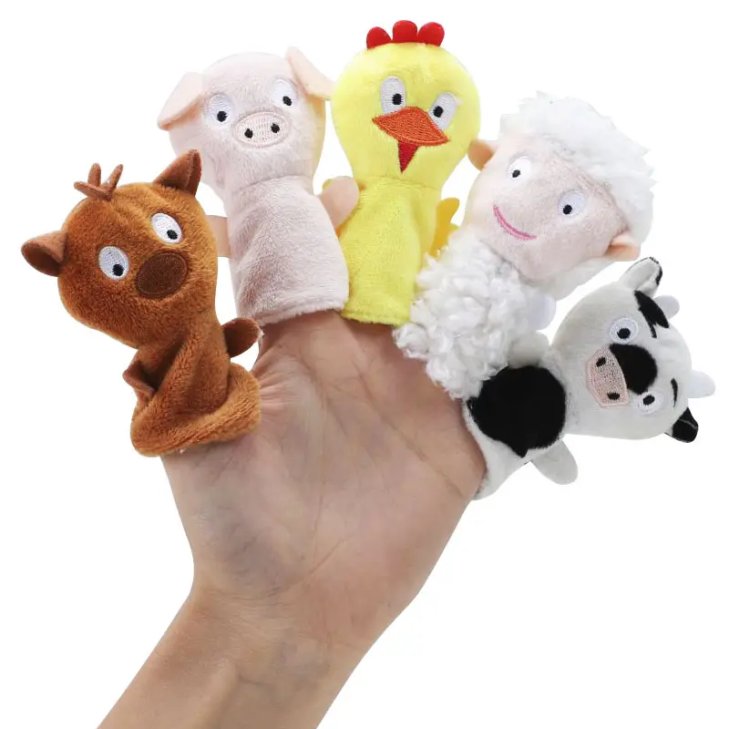 Cartoon Finger puppe weiße Schaf Ente Serie Eltern-Kind interaktive frühe Bildung Fingers pielzeug D130E