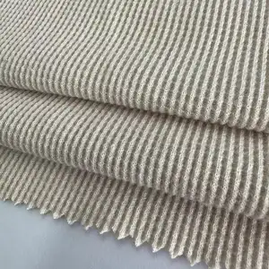 Factory High Quality Knitted CVC Jersey Fabric 40%%polyester 60%Cotton Waffle Fabric For Dress And Shirts