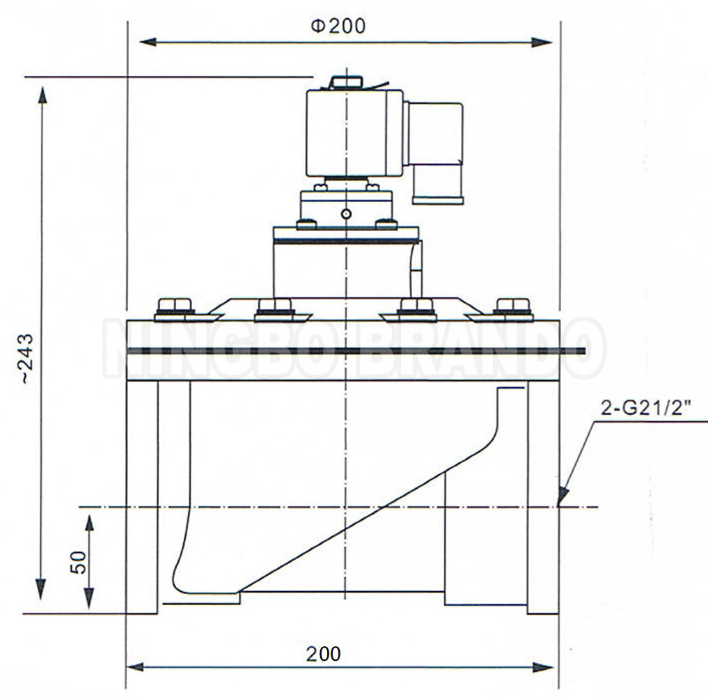 2.5'' DMF-T-62S SBFEC Type Straight Through Solenoid Pulse Valve For Dust Removal