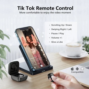 Control Remoto TikTok con Anillo para Pasar Páginas, para <span class=keywords><strong>iPhone</strong></span>, Android, iPad, Celular, Control Remoto para Cámara, Botón para Selfies - Product Image 2
