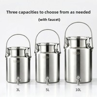 Conteneur circulaire hermétique en acier inoxydable 304 avec robinet pour soupière, eau de maternelle, lait d'été, thé aux fruits