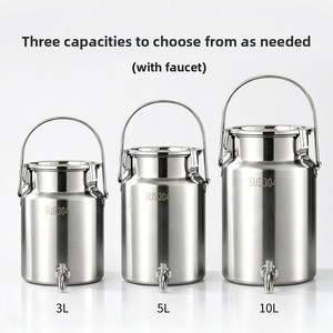 Conteneur circulaire hermétique en acier inoxydable 304 avec <span class=keywords><strong>robinet</strong></span> pour soupière, eau de maternelle, lait d'été, thé aux fruits - Product Image 3