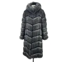 2018 new high quality cheap faux Fox Fur Vest fake Fur Coat For Jacket female coats Vest Waistcoat 110cm long Fur Coats