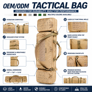 36/41 Inch Tactical Range Bag Waterproof Dual Compartment Outdoor <b>Storage</b> Bag MOLLE Large Capacity Gear Organizer Backpack OEM - Product Image 1