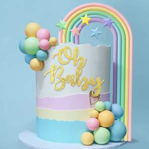 27 Piezas de Adornos para Pastel de Bolas Falsas con la Frase '<span class=keywords><strong>Oh</strong></span> Baby', Decoraciones Grandes para Pastel de Arcoíris para Baby Shower, Cumpleaños de Recién Nacido, Fiesta Temática de Bienvenida de Bebé - Product Image 4