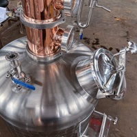 CE 200L 4-Plate Colonne Distiller AISI 304 Vapeur Veste Cuivre Condenseur Électrique Chauffé pour Whisky Rum Vodka Craft Spirit