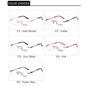 Monturas de Gafas Ovaladas sin Aro Gris Jack SF9015, Minimalistas, Metálicas, Planas, Cómodas, Unisex para Adultos - Product Image 3