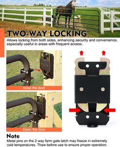 Nuovo Arrivo: Chiusura <span class=keywords><strong>per</strong></span> Cancello Agricolo Nera a Doppia Azione <span class=keywords><strong>per</strong></span> Recinzioni di Bestiame e <span class=keywords><strong>Cavalli</strong></span> - Product Image 3