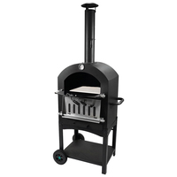 Four à pizza en fer à revêtement en acier à haute poudre avec système électronique au feu de bois Grilles de barbecue extérieures Pierre à pizza Cuisson en métal