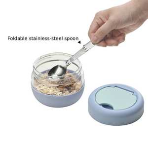 Boîtes de conservation alimentaire en verre pour plats à emporter, avec couvercles et cuillère pliable en acier inoxydable 18/8 - Product Image 3