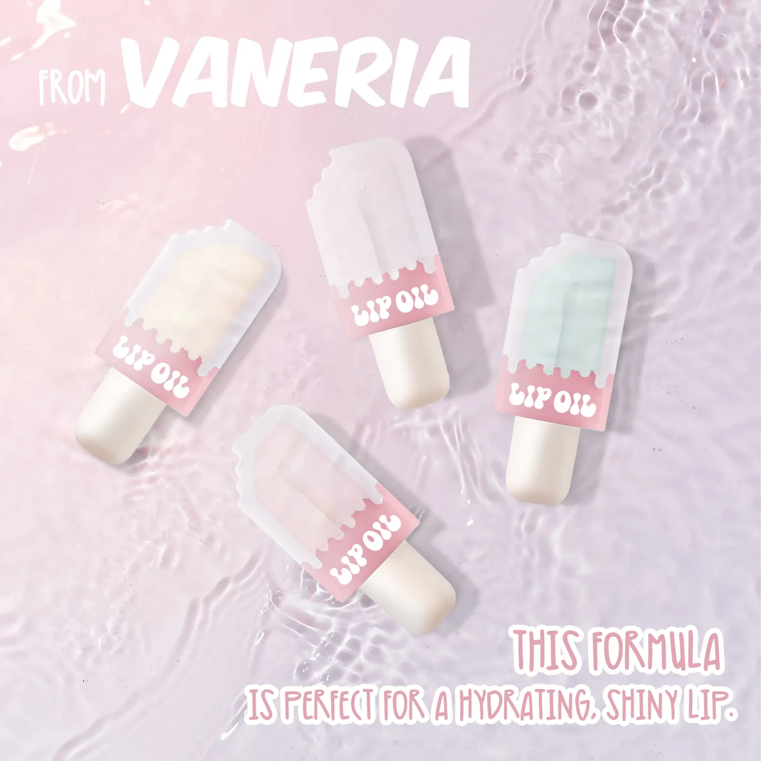 Vaneria Lip Oil Gloss bán buôn số lượng lớn dưỡng ẩm và nuôi dưỡng 4 màu trái cây Hương liệu Lip Glow Oil Set