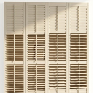 Volets en PVC imperméables blancs imitation <span class=keywords><strong>bois</strong></span> style californien, <span class=keywords><strong>stores</strong></span> occultants à commande cachée, sur mesure pour décoration intérieure - Product Image 1