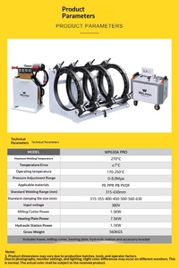 Máquina de soldadura a tope por fusión en caliente WP630A Pro, máquina de soldadura a tope por fusión en caliente para PE, máquina de soldadura a tope por fusión en caliente hidráulica - Product Image 6
