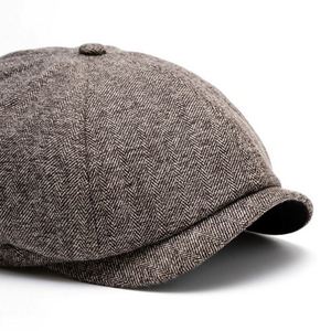 Hot Selling Autumn Winter Men Winter Betet 8 Panels Newsboy Cap <b>Hat</b> With Warm Lining - Product Image 4
