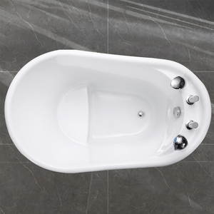 <span class=keywords><strong>Bañera</strong></span> de esquina independiente para baño, suministros para mascotas, tamaño pequeño, superficie sólida redonda y blanca - Product Image 2