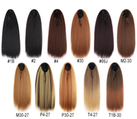Queue de cheval synthétique de 22 pouces, lisse et bouclée, avec cordon de serrage, extension de cheveux à clipser pour femmes, style Yaki