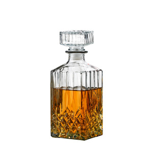 Carafe à vin en cristal transparent carrée personnalisée de 920 ml, bouteille en verre de 32 oz, ensemble de carafe à liqueur, spiritueux, <span class=keywords><strong>whisky</strong></span> - Product Image 1