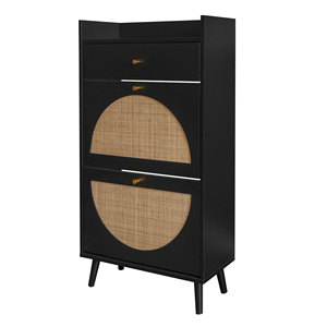 Modern Portable 2 Door 1 Drawer Living Room Shoe Rack Cabinet Apartment-Friendly Easy Assembly - Product Image 5