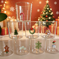 Tasse en verre borosilicate isolée 3D en forme de sapin de Noël, 380 ml, sans BPA, moderne et créative