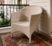 Fauteuil de salle à manger d'extérieur Yoshen contemporain en aluminium et rotin, confortable, léger et coulissant - Imperméable et durable