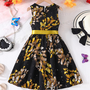 ชุดเดรสเด็กผู้หญิง อายุ 3-7 ปี เสื้อผ้าเด็กน่ารัก ลายดอกไม้ ระบายชายกระโปรง ยาวระดับเข่า ทรงเอไลน์ ผ้าโพลีเอสเตอร์ระบายอากาศได้ดี เหมาะสำหรับใส่ในชีวิตประจำวัน - Product Image 2