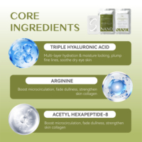 Masque contour des yeux 3D Nano Microcristallin Triple Acide Hyaluronique Peptide Anti-Âge Patch Anti-Cernes à Absorption Transdermique Profonde