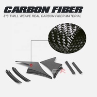 Ensemble de 3 canards de pare-chocs avant pour Civic Type R MK5 FK7 FK8 (à partir de 2017) Marque EPR Fibre de carbone noire Design JS RACING